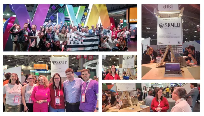Photographies of the Skyld team at VivaTech 2024.